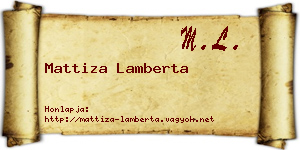 Mattiza Lamberta névjegykártya